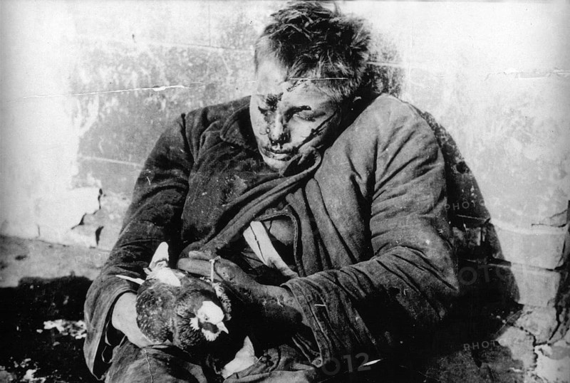 Shot boy of maybe 15 years of age The German occupiers shot all prisoners in front of they withdrew. Including many civilians. Rostov-on-Don, Soviet Union, February 1943 These recordings of J. Chaldej were also used as evidence at the Nuremberg war crimes trials