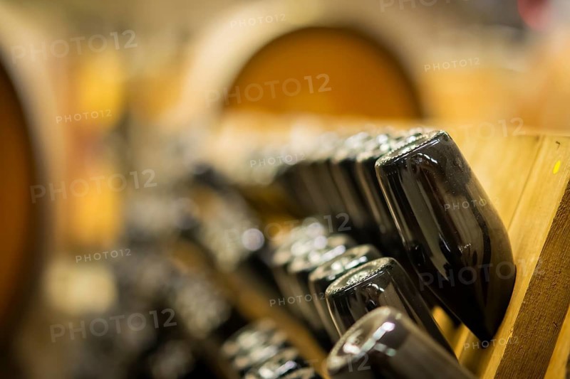 Bottle fermentation in the wine cellar of Weingut Schloss Wackerbarth, Radebeul, Saxony, Germany