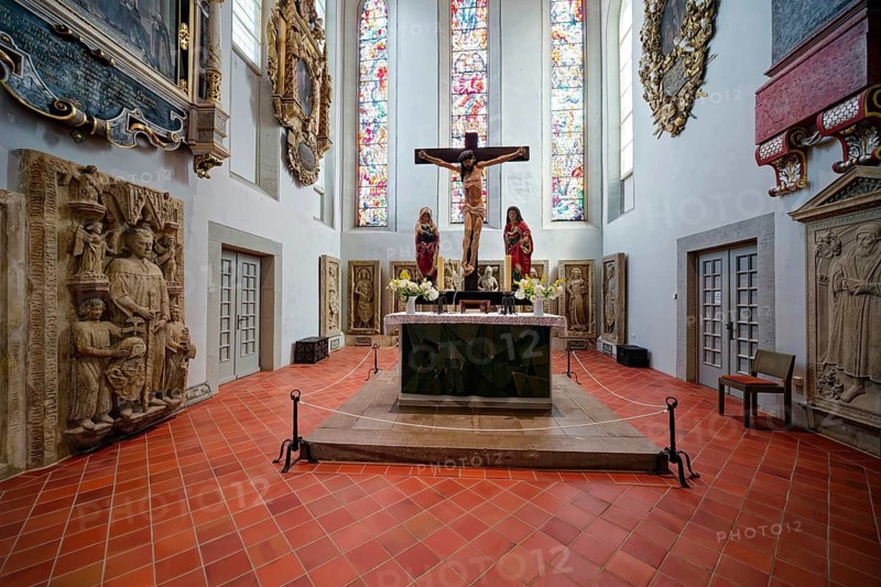 Altar room, Georgenkirche am Marktplatz, baptism church of Johann Sebastian Bach, interior photo, Eisenach, Thuringian Forest, Thuringia, Germany
