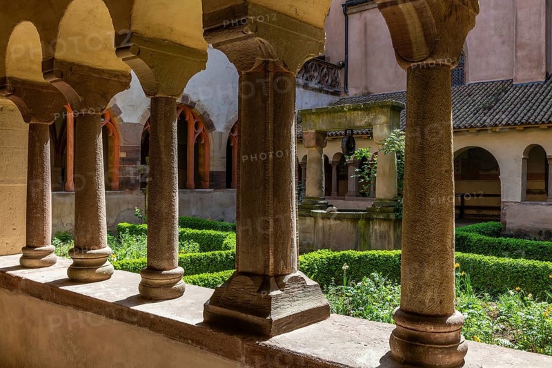 Cloister of Ev. Saint-Pierre-le Jeune Church, Strasbourg, Alsace, France