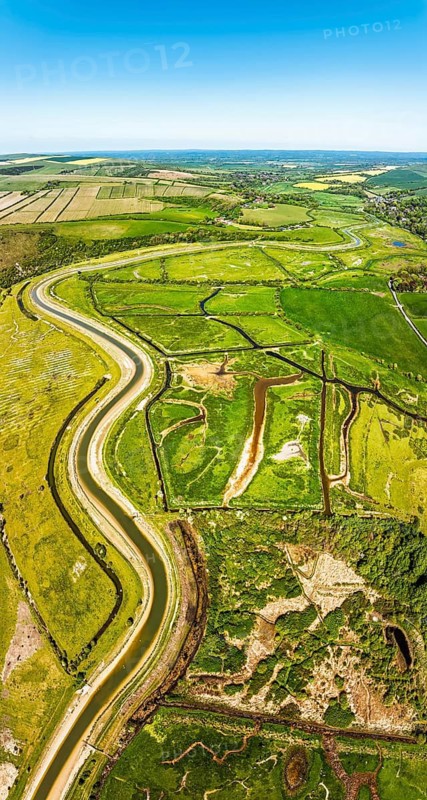 Cuckmere Valley from a drone, Hindover Hill, South Downs, East Sussex, England, United Kingdom