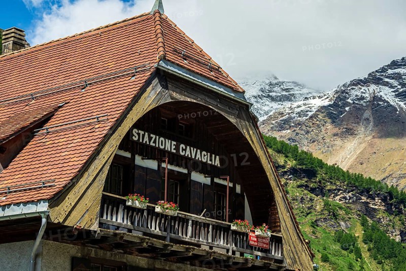 Cavaglia train station, Bernina railway line, station building, Cavaglia, Switzerland