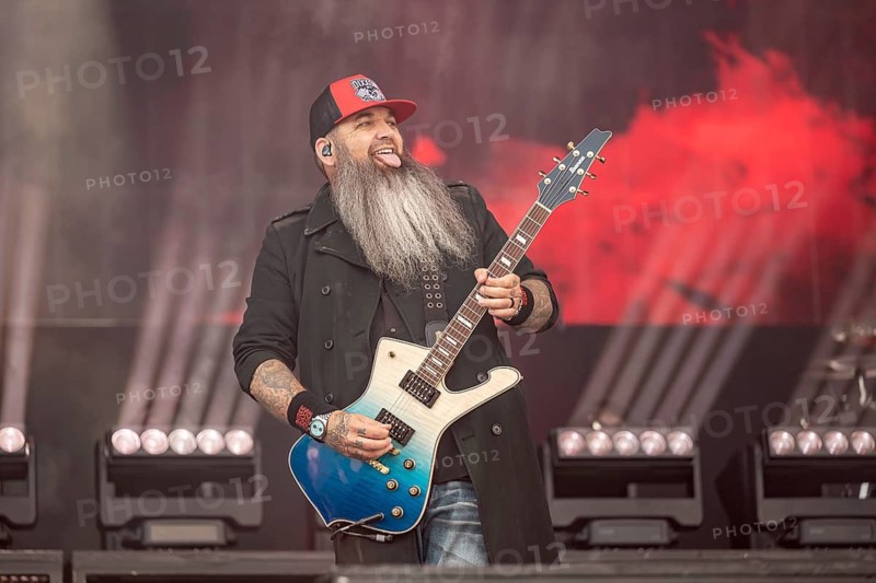 Guitarist Barry Stock from the Canadian rock band Three Days Grace live on the Utopia Stage during the Rock im Park Festival on the Zeppelin Field in Nuremberg, Germany on June 5, 2026