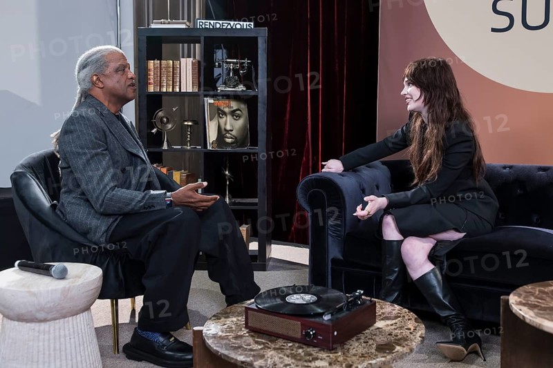 Sophie Thatcher talking to Elvis Mitchell in The Elvis Mitchell Suite during the 79th Cannes International Film Festival. The 79th Cannes International Film Festival will take place from May 12 to 23, 2026