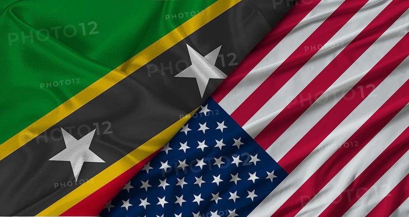 Bilateral relations between Saint Kitts and Nevis and United States. Flag of Saint Kitts and Nevis and United States