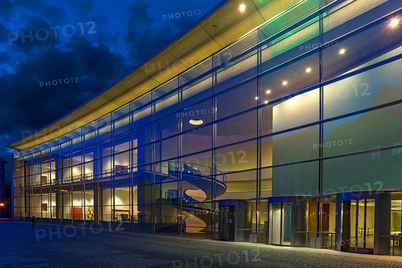 State Museum of Art and Design at Dusk, Nuremberg, Middle Franconia, Bavaria, Germany