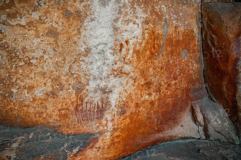 Prehistoric People, Ancient Rock Carving of the San, Indigenous People of South Africa, Sevilla Rock Art Trail, Cedar Mountains, Clanwilliam, Western Cape, Republic of South Africa