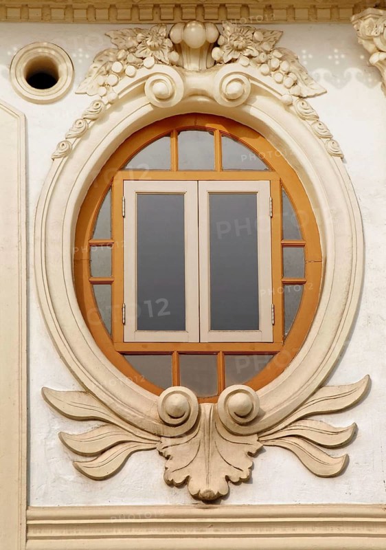 Decorative art deco window in Asia, Singapore
