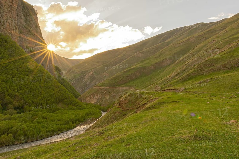 Way to truso valley in Kazbegi, Georgia