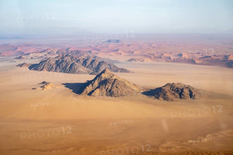 Aerial view, sand dunes and mountains of the Namib Desert, Namib Naukluft Park, Namibia