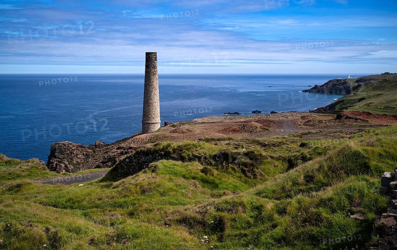 Chimney, ruin, Levant mine, tin mine, tin mine, mining, Pendeen, Trewellard near St Just in Penwith, Cornwall, England, Great Britain, Great Britain