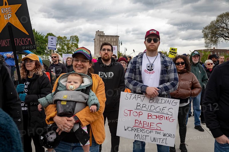 Detroit, Michigan USA - 1 May 2026 - The labor movement and supporters held a May Day rally, followed by a march to the ICE field office. A main theme was President Trump's attacks on the labor movement and immigrant workers