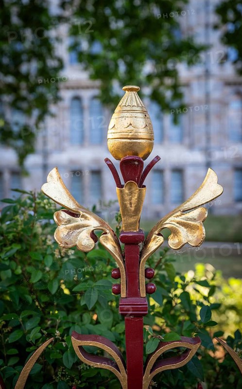 Fence, decoration, Natural History Museum or Natural History Museum, built in 1860 in Romanesque-Byzantine style, South-Kensington, London, England, Great Britain