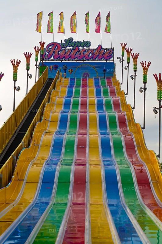 Slide, empty, spring festival, Cannstattter Wasen, public festival, hustle and bustle, Stuttgart, Baden-Württemberg, Germany
