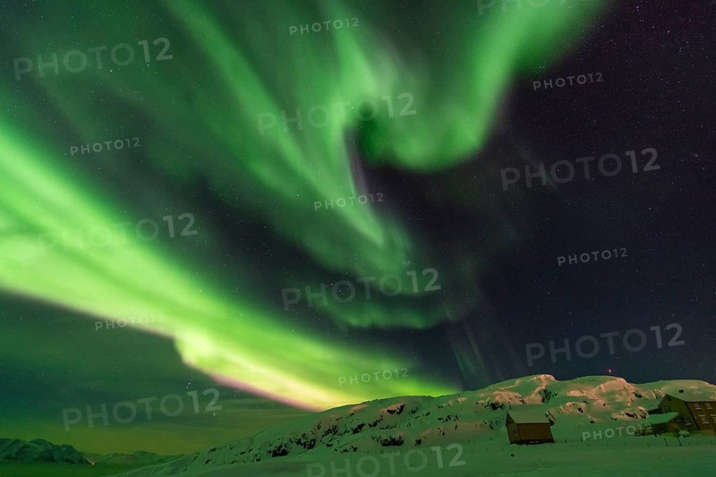 Northern Lights (Aurora borealis), Hasvik, Söröya, Finnmark, Norway, February 2019