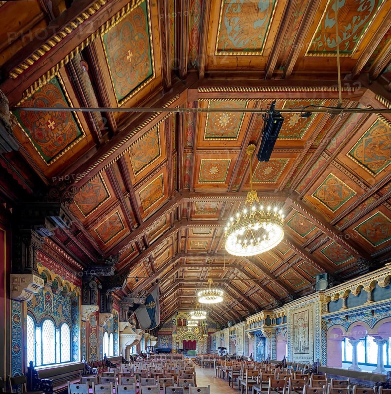 Ballroom, Wartburg, castle in the Thuringian Forest, UNESCO World Heritage, interior view, Eisenach, Thuringia, Germany