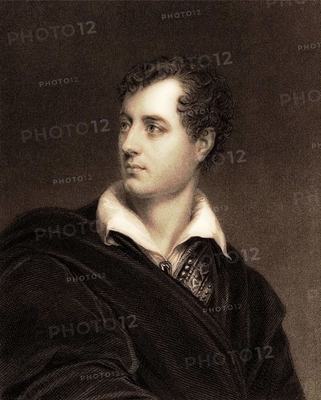 George Gordon Noel Byron, 6th Baron Byron of Rochdale, 1788, 1824, British poet, digital edited