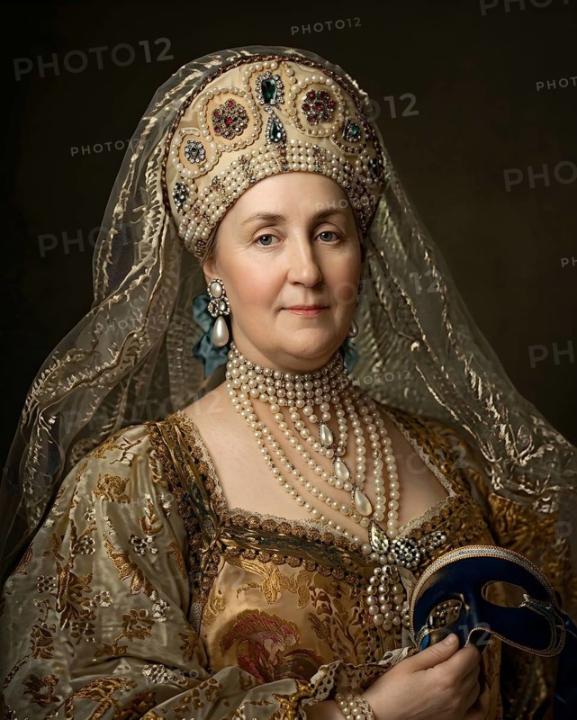 Catherine the Great, Catherine II, Russian Tsarina, Moscow, Saint Petersburg, Russian Empire, historical figure, Princess Sophie Auguste Friederike of Anhalt-Zerbst, illustration, presentation, digitally edited