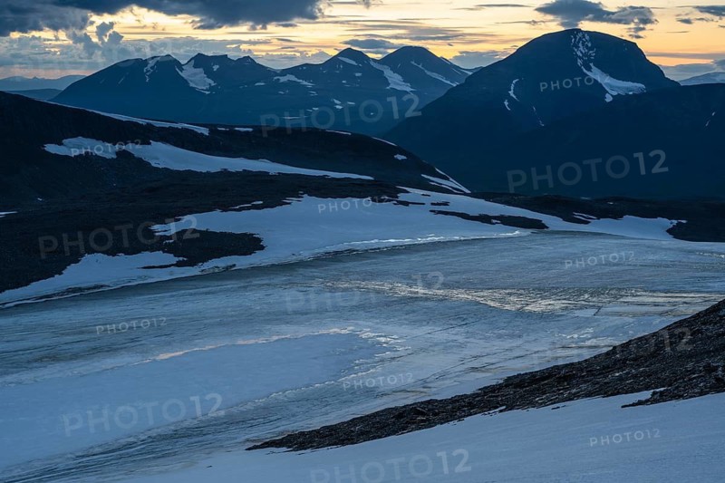 The Alep Ruohtesjiegna glacier, Sarek National Park, Laponia World Heritage Site, Norrbotten, Lapland, Sweden, August 2021