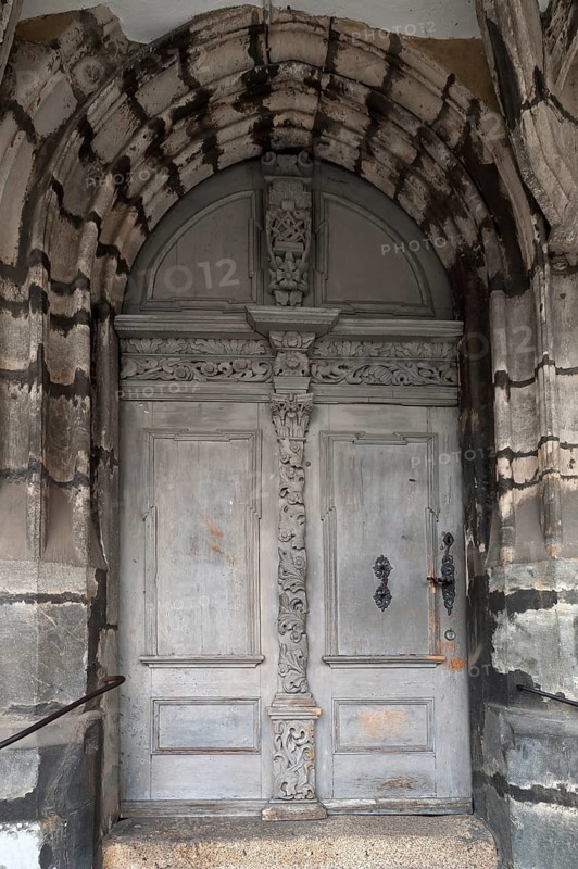 Side entrance of the parish church of St. Peter and Paul, late Gothic 1425 and 1497, Görlitz, Upper Lusatia, Saxony, Germany