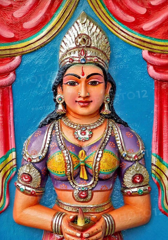 Painting of a Hindu goddess at Sri Srinivasa Perumal Temple, Singapore