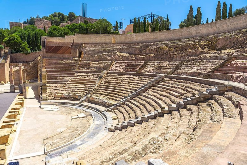 Roman theatre showing historical architecture and ancient steps, offering insight into cultural heritage and the ancient city of cartagena in murcia, spain