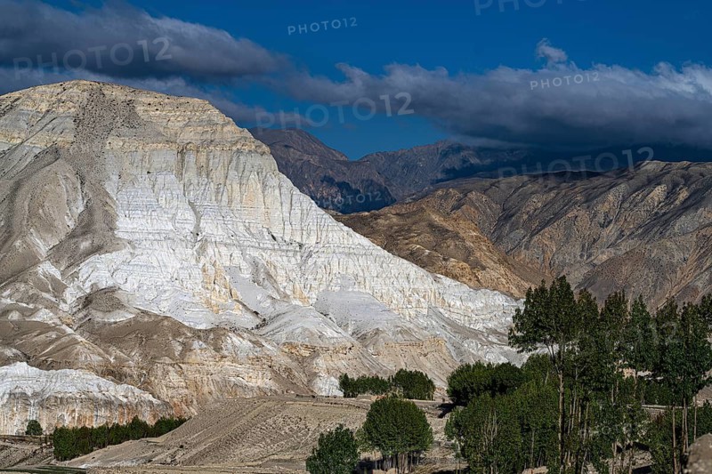 Mountain landscape, erosion landscape near Lo Manthang, Mustang, Upper Mustang, former kingdom, Himalayas, Nepal