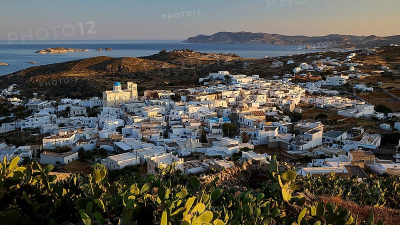 Church, Panagia Odigitria, A village with white houses that stretches to the coast, main town in Kimolos, Kimolos, Chorio, Kimolos island, neighboring island of Milos, Cyclades, Greek islands, Greece