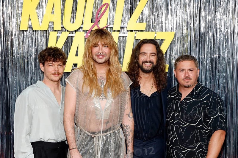 Georg Listing, Bill Kaulitz, Tom Kaulitz and Gustv shepherd at the premiere of the 3rd season of Kaulitz & Kaulitz on Netflix at the Delphi Filmpalast in Berlin on 22.7.2026