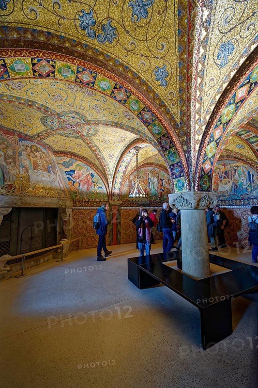 Elizabeth Kemenate, medieval woman's chamber, Wartburg, castle in the Thuringian Forest, UNESCO World Heritage, interior view, Eisenach, Thuringia, Germany