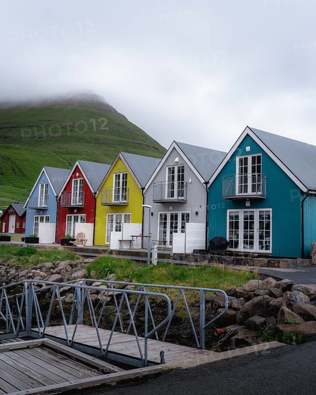 Colourful houses on Streymoy, Faroe Islands