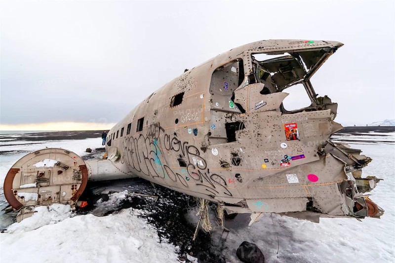 Wreck, plane, plane wreck, beach, Douglas C117-D crashed in 1973, Solheimasandur, Iceland
