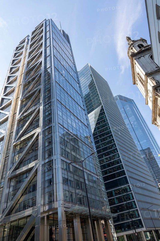 Skyscrapers offices centred on Heron Tower, 110 Bishopsgate, Salesforce Tower, Bishopsgate, City of London, England, UK
