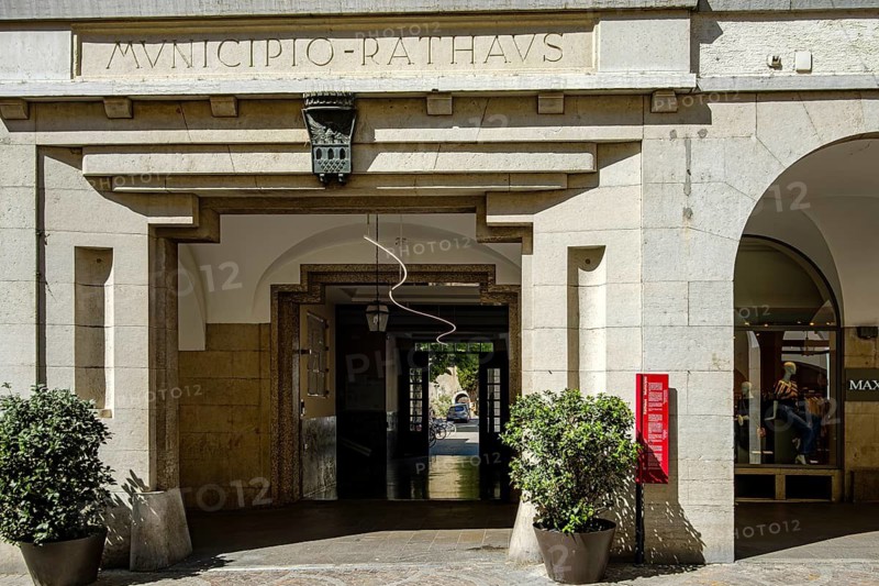 The Merano Town Hall in Laubengasse in Merano, South Tyrol, Italy, for editorial use only