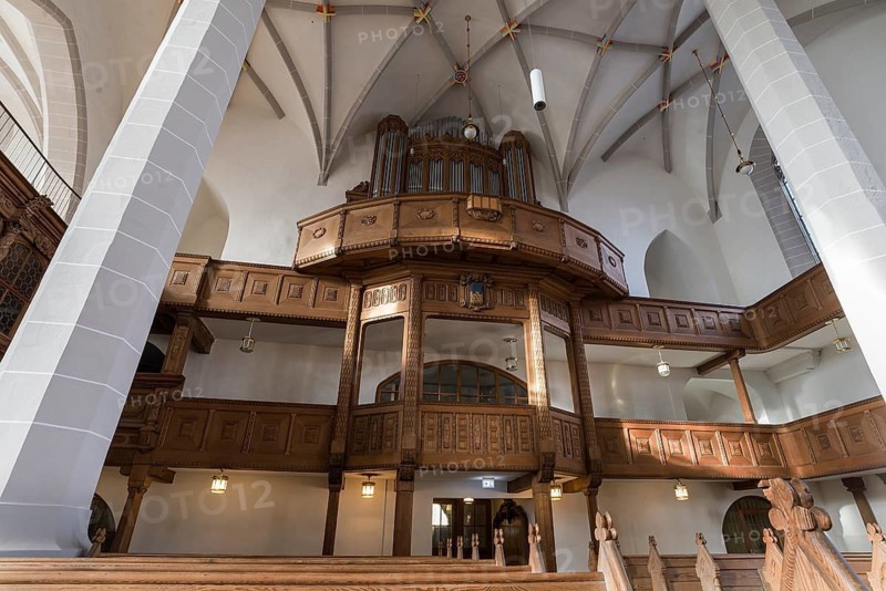 Protestant organ from 1910 in St. Peter's Cathedral, simultaneous church, built 1213-1221, Bautzen, Upper Lusatia, Saxony, Germany