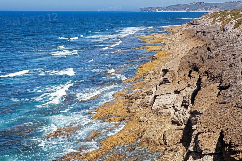 San Vicente cliffs along the coast trail near San Vicente de la Barquera, Santander, Cantabria, Spain