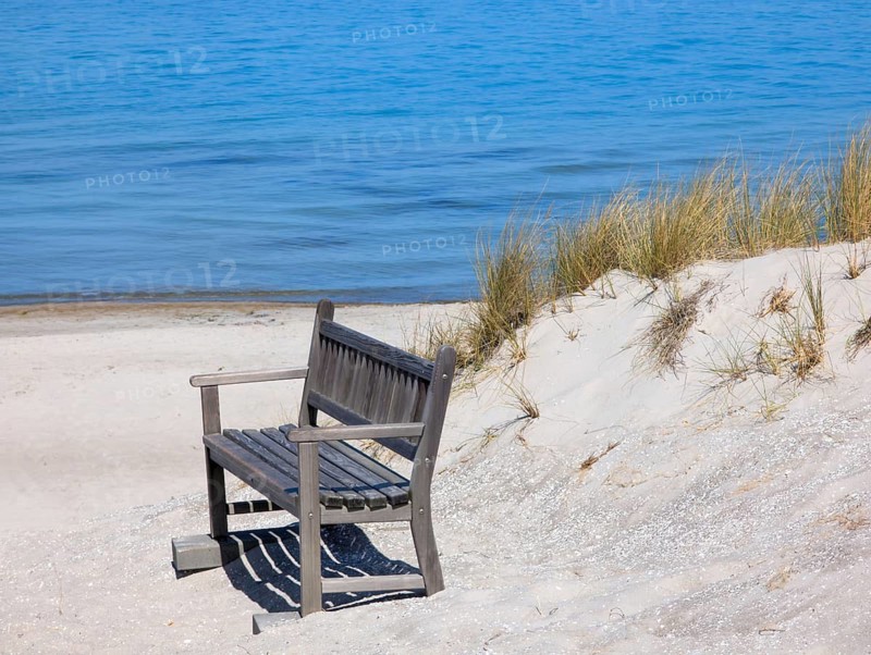 Bank in the dunes Baltic Sea Germany