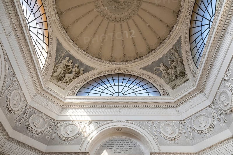 Octagon room where botany lectures used to take place, neoclassical high school, Palermo Botanical Garden or Orto Botanico, Palermo, Sicily, Italy