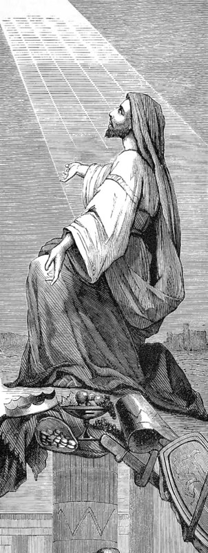 Cover of the chapter The Preacher Solomon, Solomon, Happiness, Man, Earthly Wisdom, Vanity, Ray of Light, Kneeling, Sky, Old Testament, Bible, Historical Illustration 1877