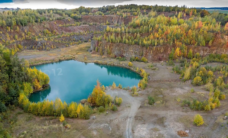 Thuringia, Thuringia, aerial view, post-mining landscape, cultivated landscape, landscape, landscape, aerial view, quarry, quarry, quarry, Dörtendorf quarry