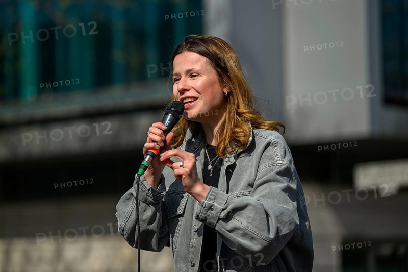 Luisa Neubauer talks about Fridays for Future at the International Climate Strike. CDU headquarters Berlin, 24.04.2026