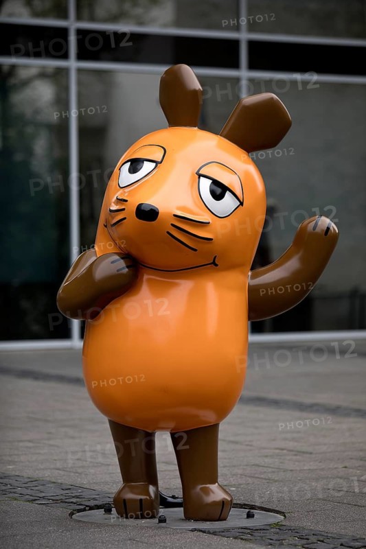 Mouse memorial from the television program of the same name on Apellhofplatz in front of Westdeutscher Rundfunk WDR, Cologne, North Rhine-Westphalia, Germany