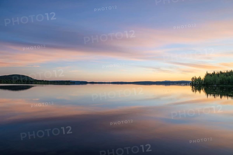 Cloud reflection in Lake Vajkijaure, Jokkmokk, Norrbotten, Lapland, Sweden, July 2025