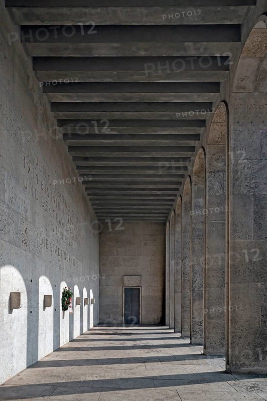 Hall of honor in Luitpoldhain, built in 1930, today a memorial to the victims of tyranny 1933-1945, Reichsparteitagsgelände, Nuremberg, Middle Franconia, Bavaria, Germany