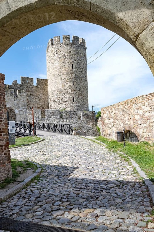 Despot Stefan Tower, part of the Belgrade Fortress and Kalemegdan Park Complex overlooking the Sava River and River Danube, Belgrade, Serbia