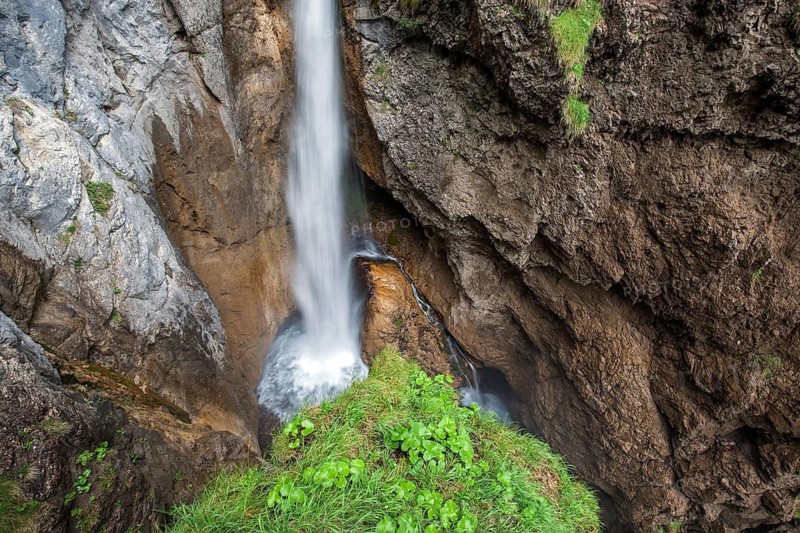 Wasserfall im Hölltobel, near Gerstruben, Dietersbachtal, Oberstdorf, Oberallgäu, Allgäu, Bavaria, Germany