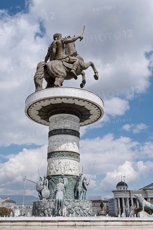 Equestrian statue of Alexander the Great, Macedonia Square, Skopje, North Macedonia, Balkans