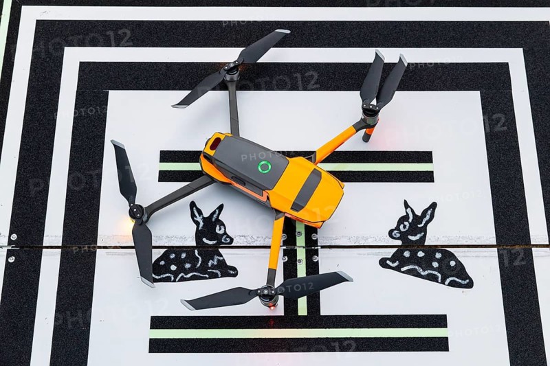 Drone for deer rescue, Buchheim, Upper Danube nature park Park, Baden-Württemberg, Germany