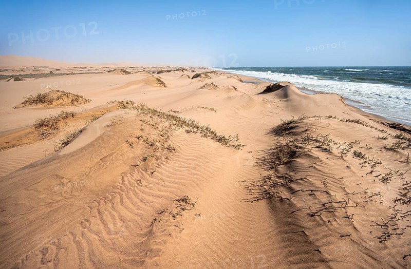 Small dunes on the coast, Atlantic coast in the Namib Desert, Sandwich Harbour, Namib Naukluft Park, Namib Desert, Namibia