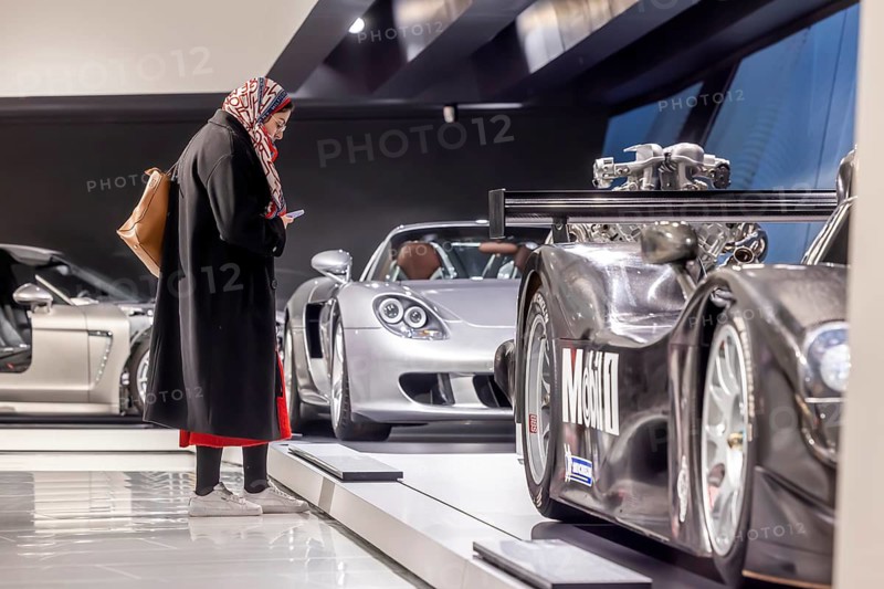 Porsche Museum Stuttgart-Zuffenhausen. The automotive museum of Dr. Ing. h.c. F. Porsche AG shows racing cars and iconic cars from automotive history. Stuttgart, Baden-Württemberg, Germany